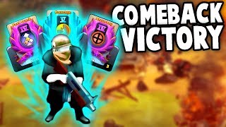 EPIC Comeback!  Unit PERK CARD Upgrades! (Guns Up! Multiplayer Gameplay)