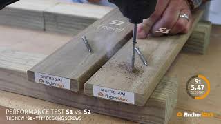 AnchorMark *NEW*  S2-TTT -vs- S1 Self-Drilling Hardwood Decking Screws