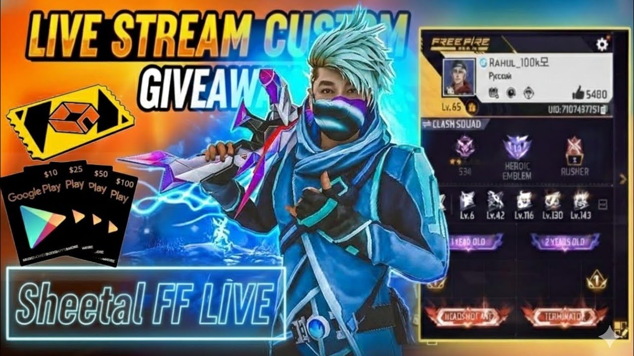 Free Fire 🔴Live Today morning 31Jan,Giveaway  custom roomWinner RedeemCode 