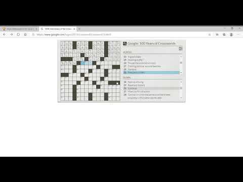 100th Anniversary of the Crossword Puzzle In 1:50