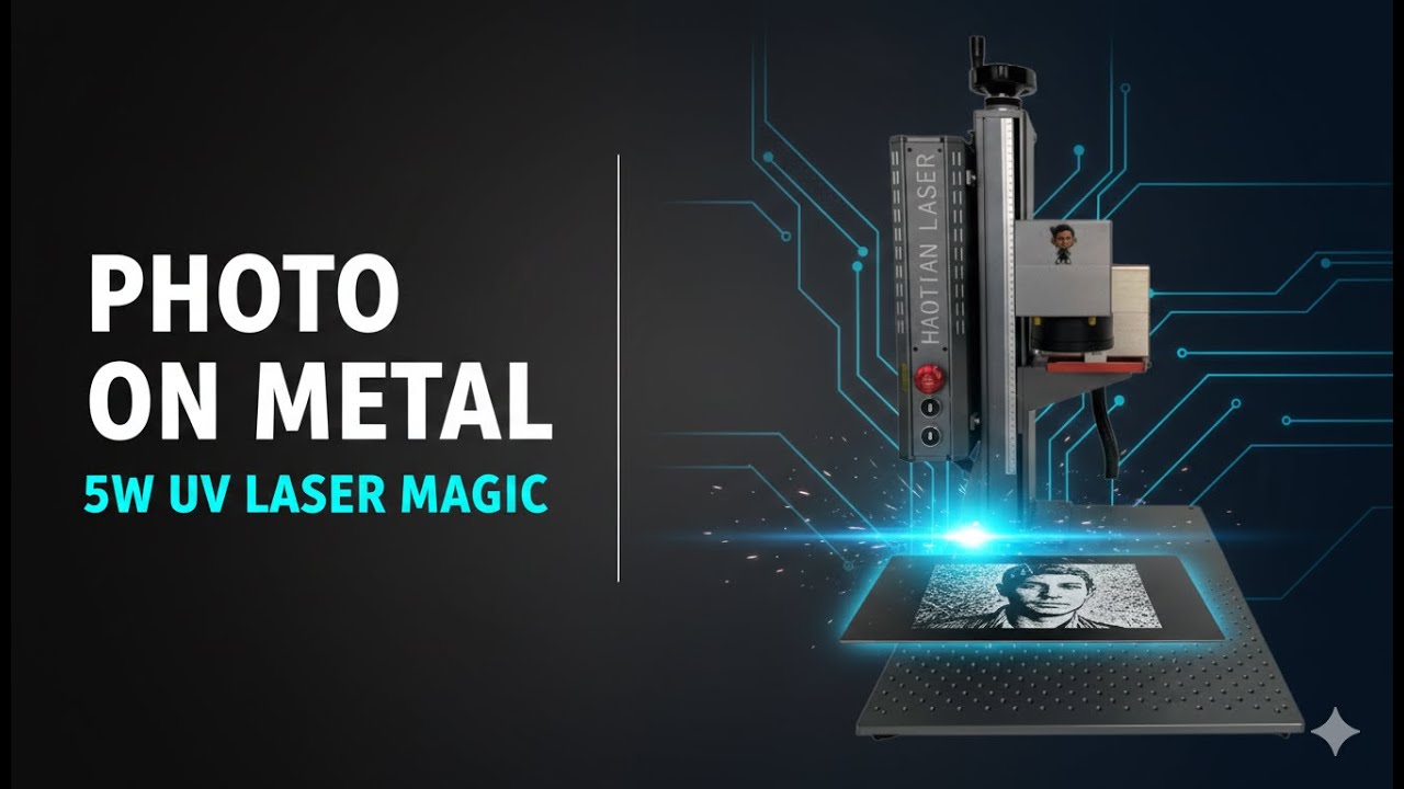 Photo Marking on Anodized Aluminum Card | 5W UV Laser Engraving