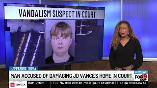 Suspect accused of breaking windows at JD Vance's home heads to court