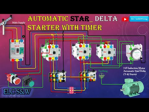 Automatic Star_ Delta Starter with timer for three phase induction