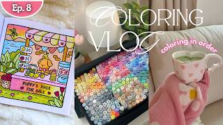 Coloring Every Page in Coco Wyo Cozy Cuties 🍋🌷 Ep 8/36 | Homebody Coloring Vlog
