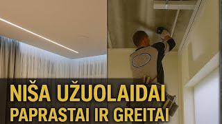 Gipskartonio lubos ir nišą užuolaidai nuo iki.
