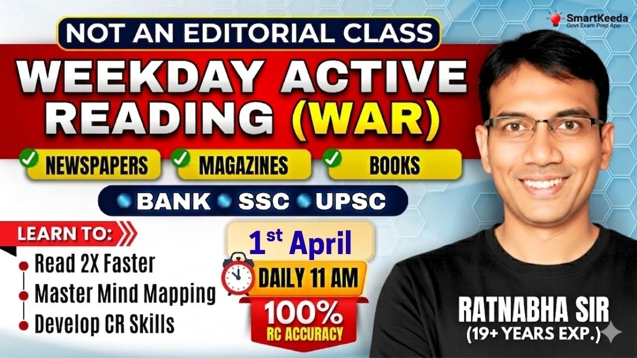 Daily WAR session | 1-April | Reading Comprehension made easy with Active Reading by Ratnabha Sir