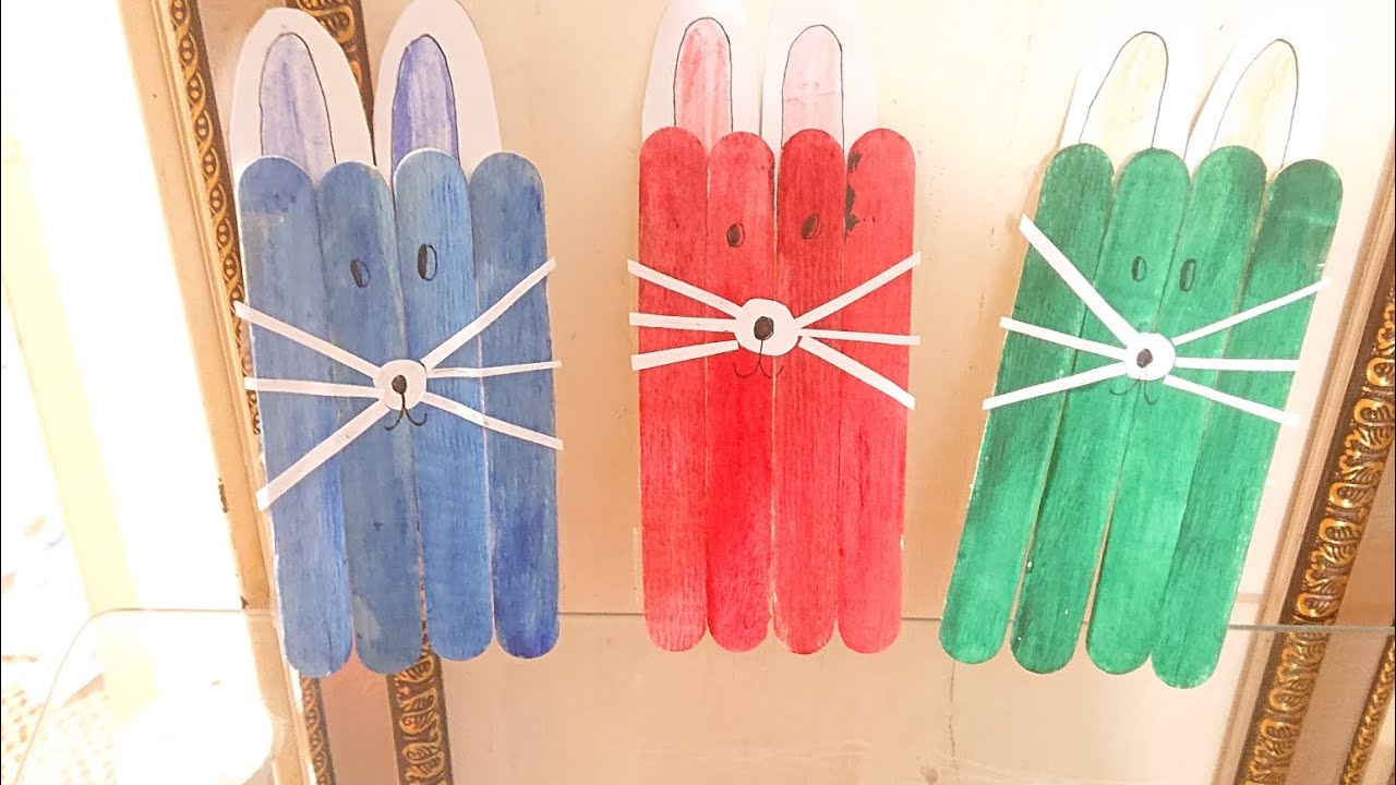 craft using Ice cream sticks Rabbit ARTS ZONE 🎨 YouTube