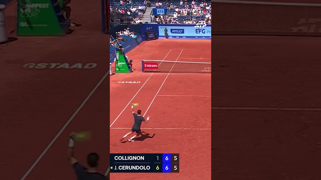 Collignon takes the second set in a nail biting rally!😲