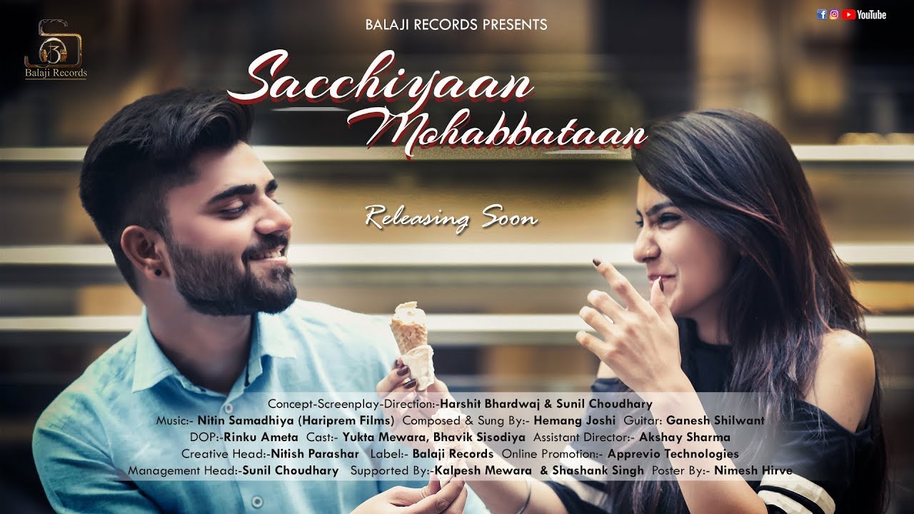 Sacchiyaan Mohabbataan Teaser  Hemang Joshi Bhavik Sisodiya  Balaji Records  Official Song