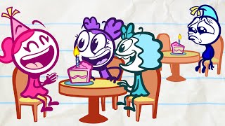 Pencilmate & Pencilmiss  BIRTHDAY & FRIENDS  PARTY Compilation  Cartoons 2020 Celebration