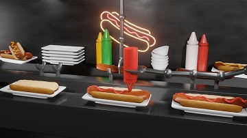 Hot Dog Factory  | Satisfying Loop Animation in Blender