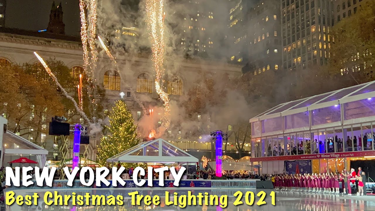 Bryant Park Christmas Tree Lighting 2021 in New York City ✨🎄[4K HDR]