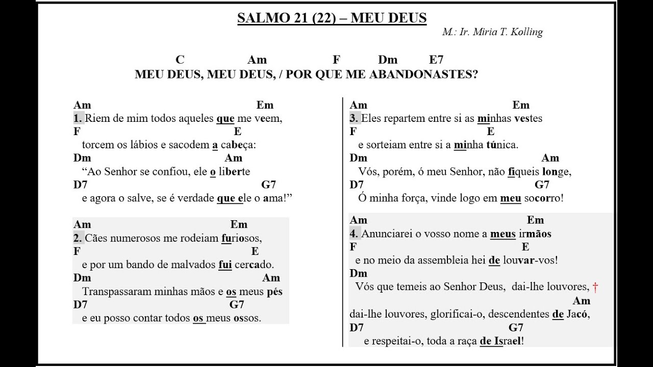 SALMO 21 (22) - MEU DEUS (*CIFRAS na Descrição)