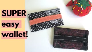 How to sew a SUPER EASY wallet! BEGINNER SEWING PROJECT!