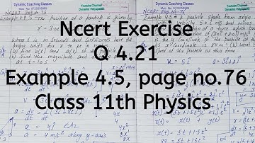 Q 3.21 Ncert Exercise | Example 3.5 | page no 76 | Chapter 3 | Motion in a Plane | Class 11 Physics