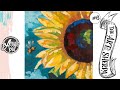 Easy sunflower loose step by step Acrylic April day #6 | TheArtSherpa