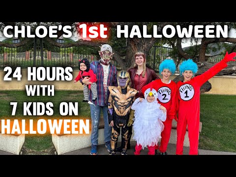 24 Hours with 7 Kids on Halloween!