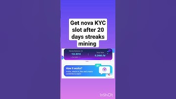 Get nova KYC slot after 20 days streak of mining.