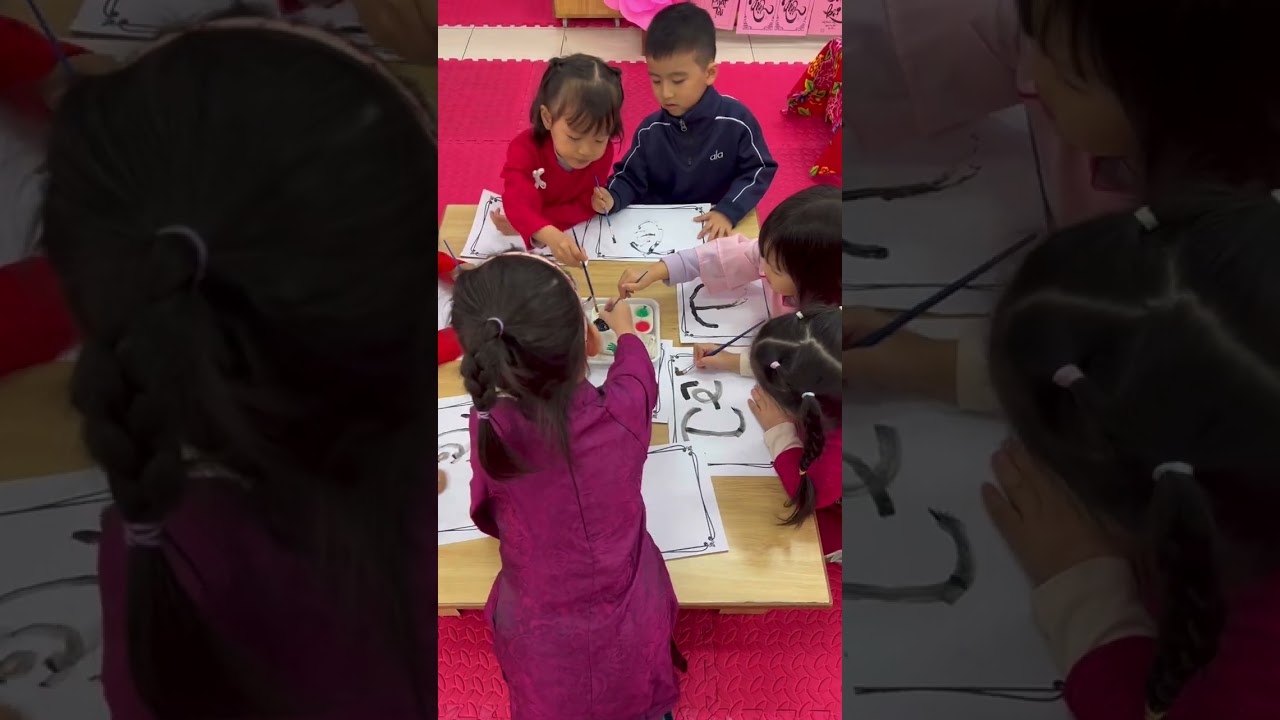 Hoạt động trải nghiệm du xuân: viết chữ thư pháp, nặn tò he mầm non