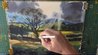 How to paint a Landscape Watercolour step by step demo
