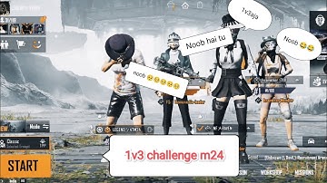random players challenge me 1v3 only m24 call me noob very tough match Tdm BGMi legend 47 m24,