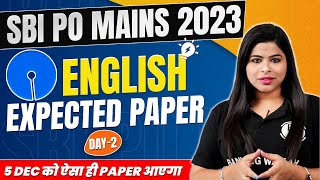 SBI PO Mains 2023 | SBI PO Mains English Expected Paper | Day 2 | English By Aisha Ma'am