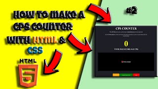 How To Make a Cps Counter in HTML, CSS & JavaScript (Part-2). HTML और JS में CPS काउंटर कैसे बनाएं