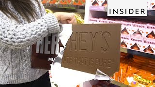 Nyc's hershey's chocolate world sells giant versions of your favorite
candy, including a bar. one their oversized candy bars weighs ov...