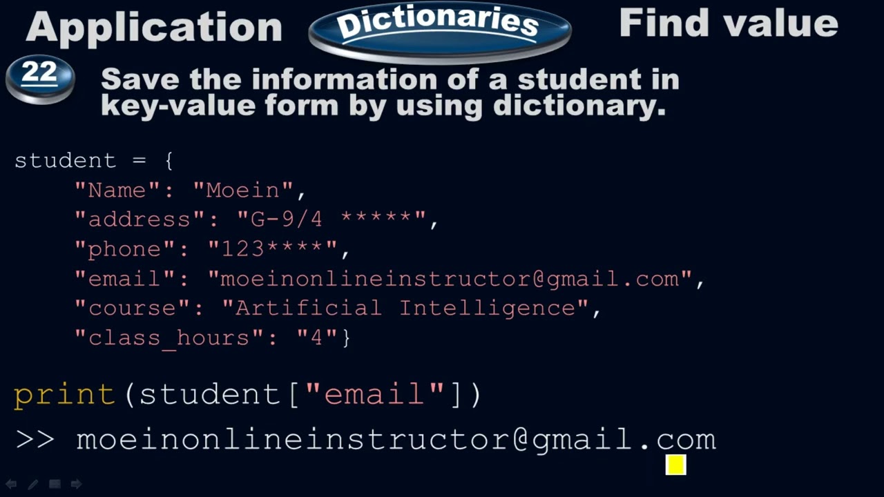 Applications of nested dictionary in daily life - Python by #Moein - YouTube