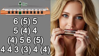 STAYIN` ALIVE HARMONICA DIATONIC C, ANIMATED TUTORIAL, BLUES HARP C, GAITA DE BOCA C MUNDHARMONIKA C