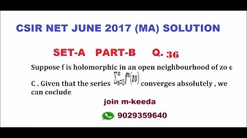 CSIR NET JUNE 2017 Solution (MA) SET A Q.36