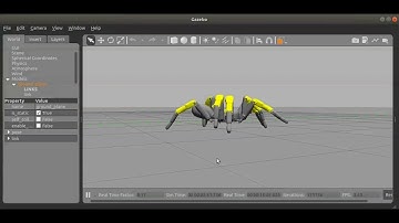 Gazebo simulation of a walking spider robot View 2