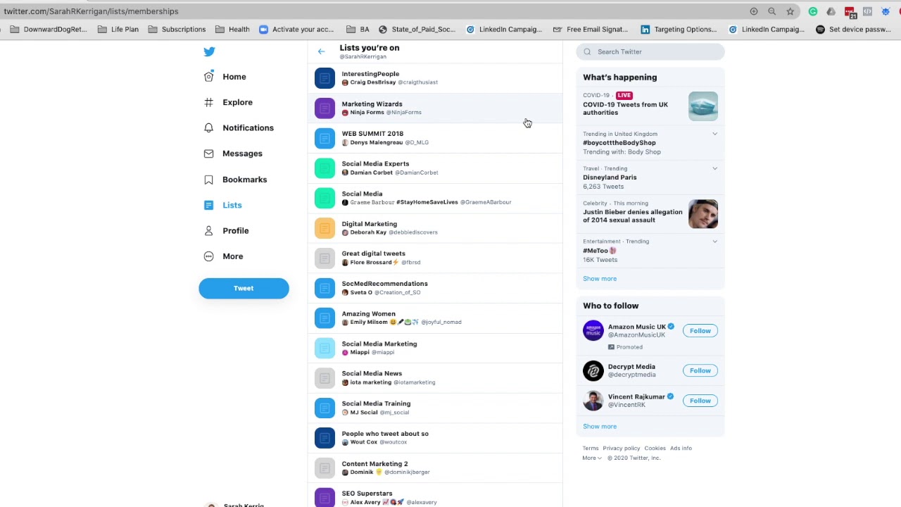 How to find out what Twitter lists are you on - YouTube