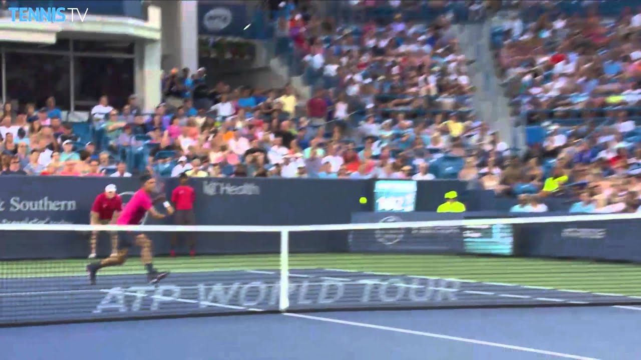 Federer Crafts Double Volley Hot Shot - Cincinnati 2015