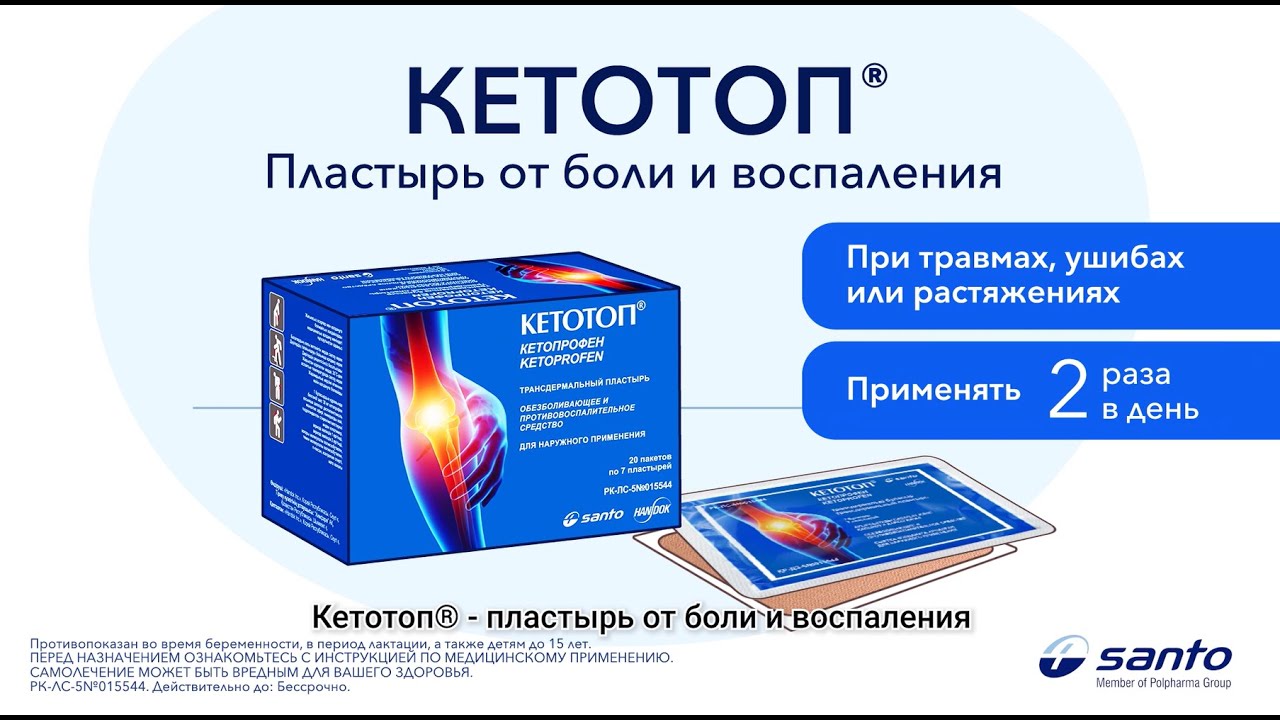 Кетотоп – пластырь от боли и воспаления