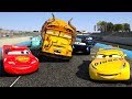 CARS Famous Race Track Racing Jackson Storm vs Miss Fritter vs Lightning McQueen Cruz Ramirez PART 5