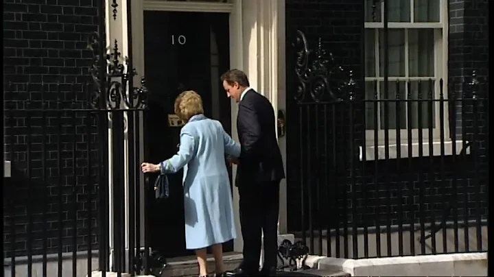 David Cameron welcomes Lady Thatcher to Downing St...