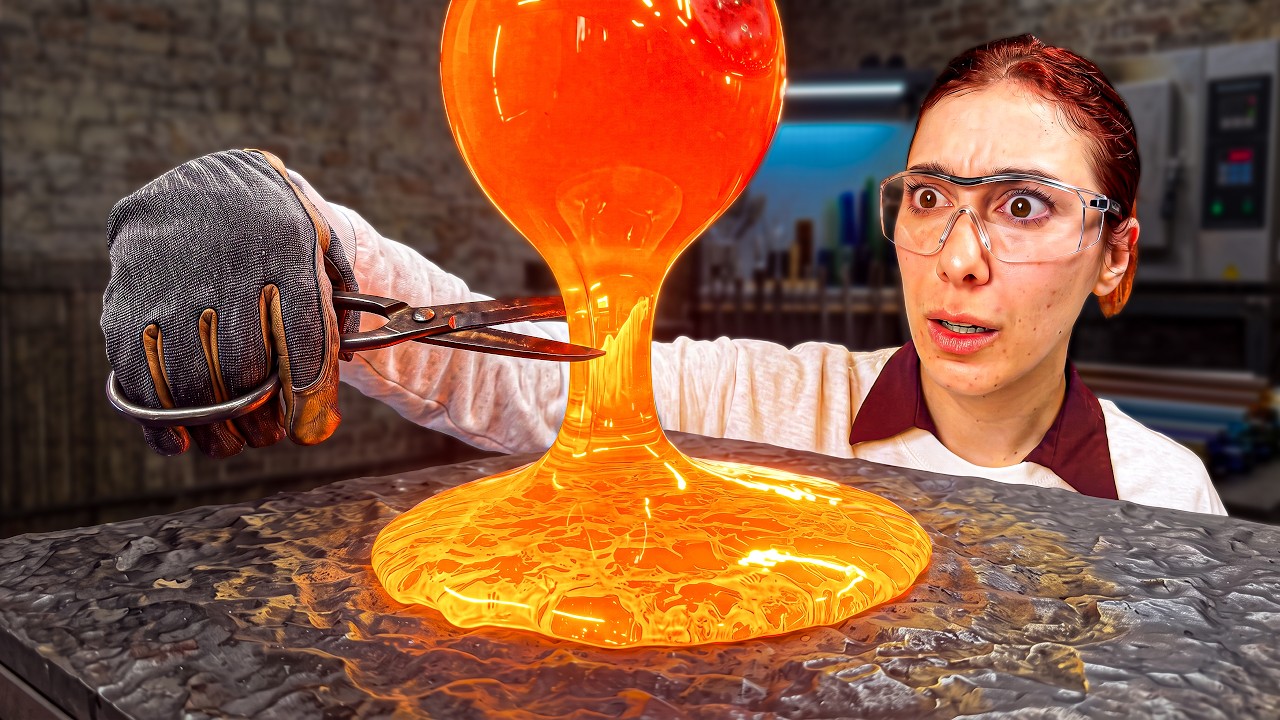 Sobreviví a trabajar con VIDRIO CALIENTE (glassblowing)