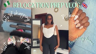 RELOCATION TRAVEL PREP VLOG | NIGERIA TO THE UK | PARKING NIGERIAN FOOD | #movingtotheuk #ukliving