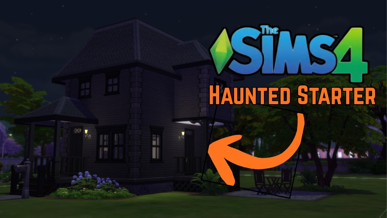 I Built a Haunted House Starter Home for Spooky Month! | Sims 4