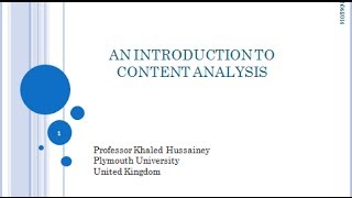 المحاضرة الرابعة : تحليل المحتوى
