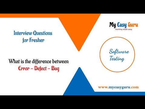 Difference between Defect, bug, error | Testing Interview Questions for Freshers