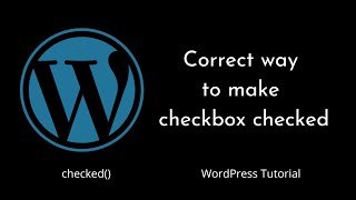Celebrity Correct way to make checkbox checked | checked() | WordPress Profile