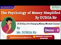 The Psychology of Money Simplified by DURGA Sir tutorials || by Mr. DURGA Sir
