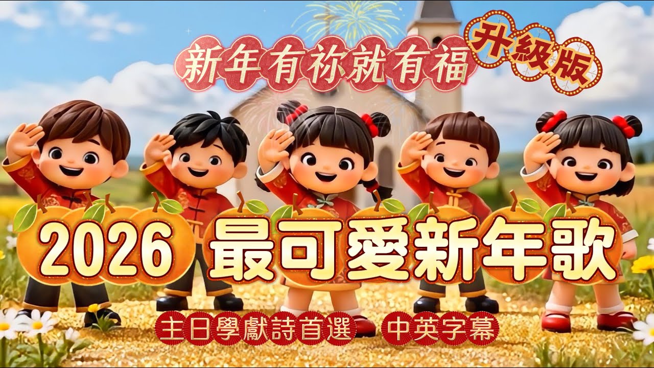 【升級版】2026 最可愛新年歌《新年有祢就有福》動畫 MV｜主日學獻詩首選 (中英字幕)