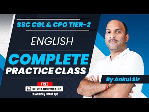 English  | Complete Practice Class | SSC CGL & CPO TIER-2  | By Ankul Sir