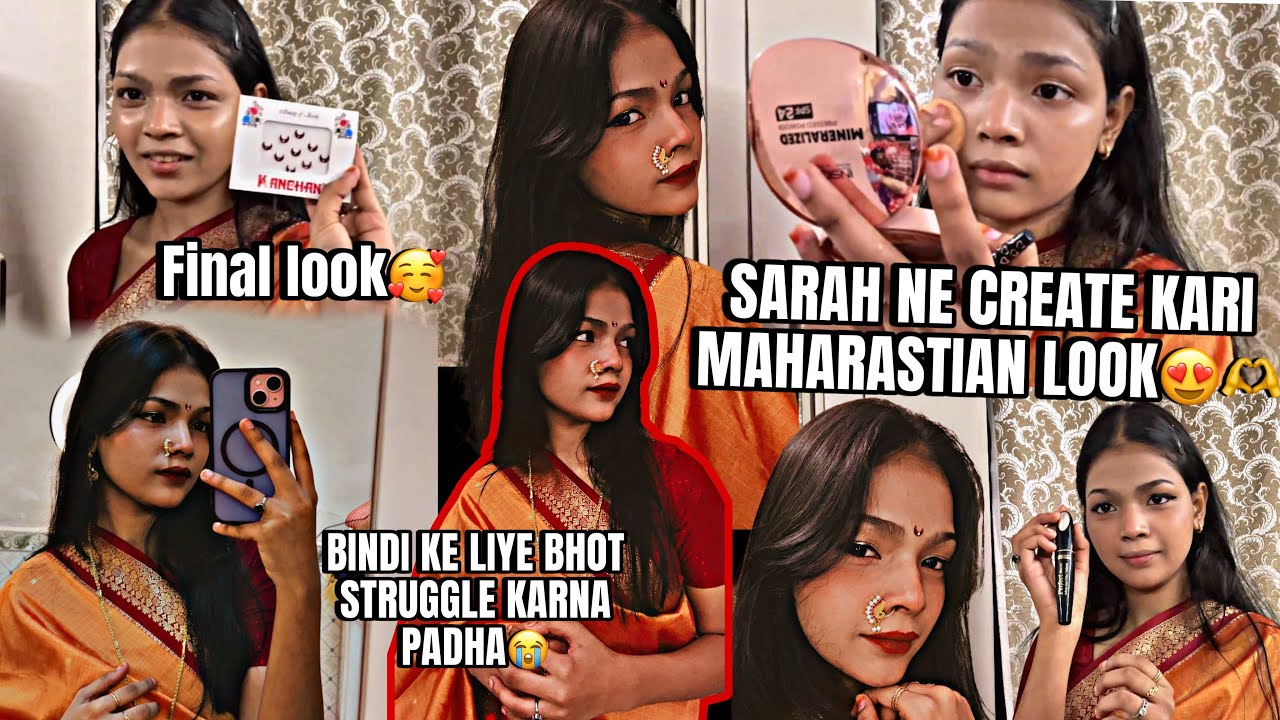 SARAH NE CREATE KARI MAHARASHTRIAN LOOK😍 | BINDI KE LIYE KARNA PADHA STRUGGLE😭 | SARAH’S VLOG