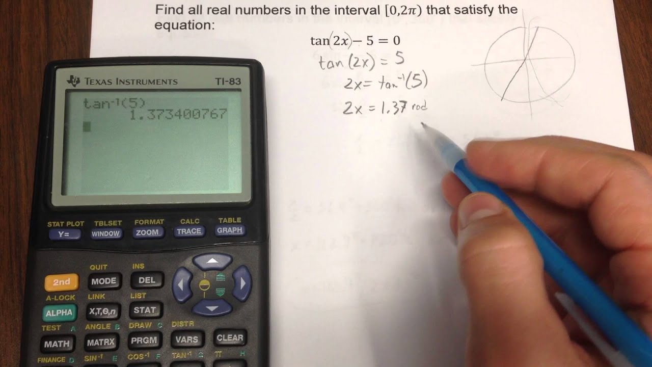 Solving A Trig Equation Involving Tan 2x Youtube Solving A Trig Equation Involving Tan 2x Youtube
