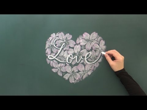 卒業式 入学式 結婚式に使える黒板アート 桜の活用術 Chalkart From Japan Youtube