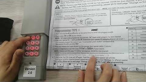 Garage door keypad JP-LT v.2 work with Genie & change PIN code
